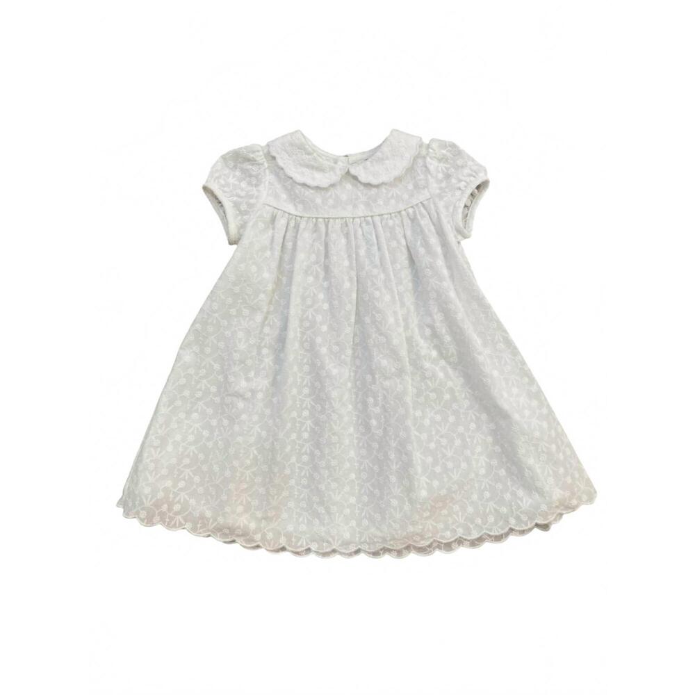NEW MARIA CASERO girls embroidered float dress in white